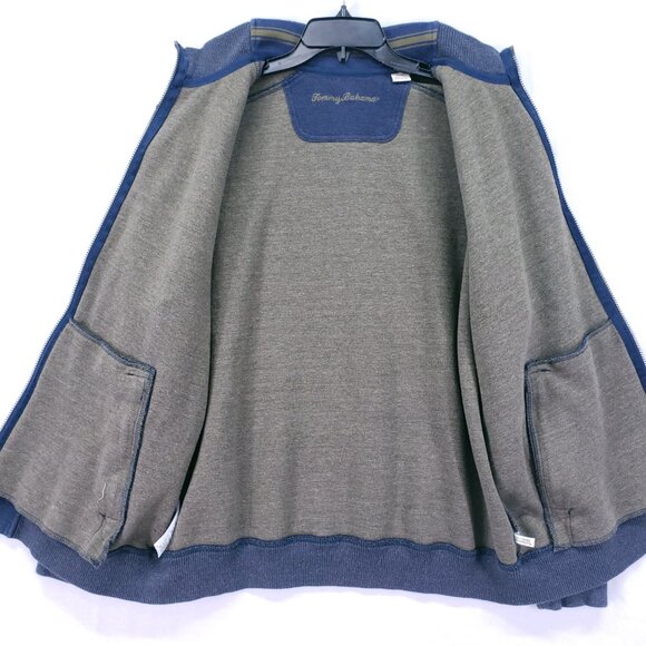 Tommy Bahama Mens XL Blue Full Zip Sweater Jacket Soft Cotton Comfort - Picture 16 of 16